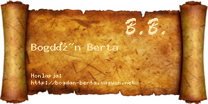 Bogdán Berta névjegykártya