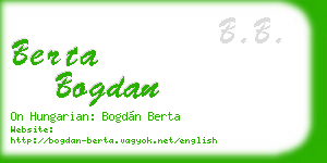 berta bogdan business card