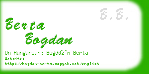 berta bogdan business card